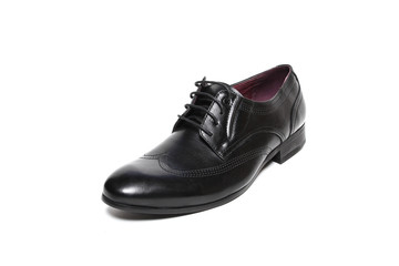 Office leathers man shoes isolated on white