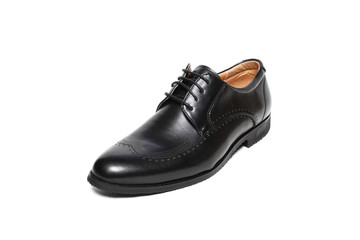 Office leathers man shoes isolated on white