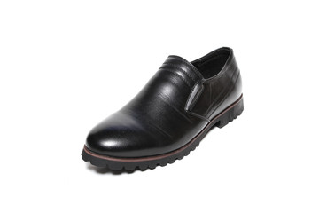 Office leathers man shoes isolated on white