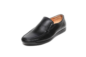 Office leathers man shoes isolated on white