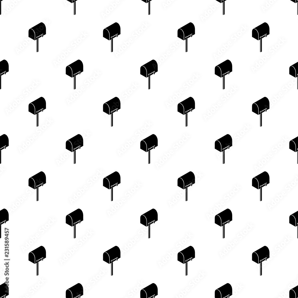 Poster house postbox pattern vector seamless repeating for any web design
