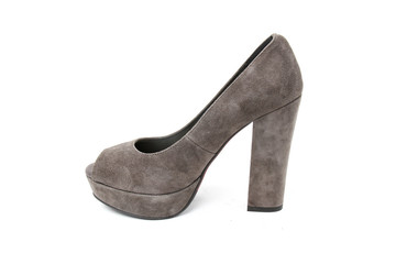 Women's toe and platform shoes isolated on white background