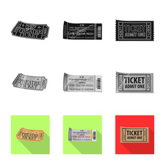 Isolated object of ticket and admission logo. Collection of ticket and event vector icon for stock.