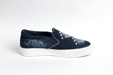 Women's shoes leather isolated on white background