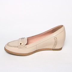 Women's shoes leather isolated on white background