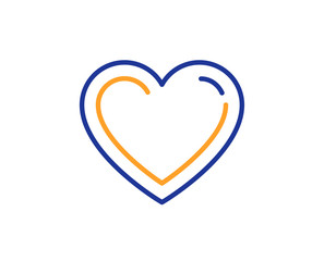 Heart line icon. Love sign. Valentines Day sign symbol. Colorful outline concept. Blue and orange thin line color icon. Heart Vector