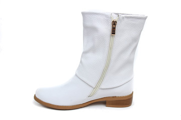 Women's shoes leather isolated on white background