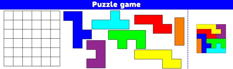 Puzzle game.  Complete the Pattern. Education logic game for preschool kids. Vector Illustration
