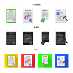 Isolated object of form and document sign. Collection of form and mark stock vector illustration.