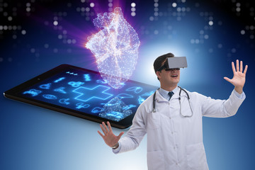 Telehealth concept with doctor doing remote check-up