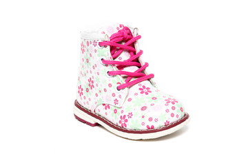 Baby Kid's modern sneakers shoe isolated on white background