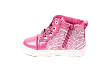 Baby Kid's modern sneakers shoe isolated on white background