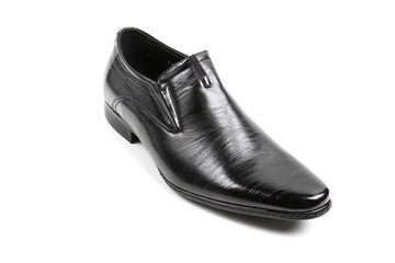 Men's leather fashion shoes isolated on white background