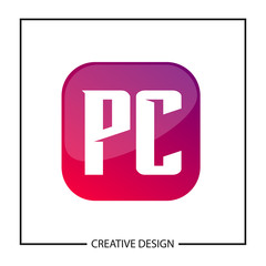 Initial Letter PC Logo Template Design Vector Illustration