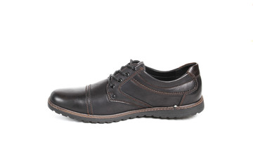 Men's leather fashion shoes isolated on white background