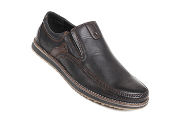 Men's leather fashion shoes isolated on white background