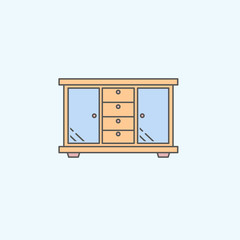 Chest of drawers icon on white background