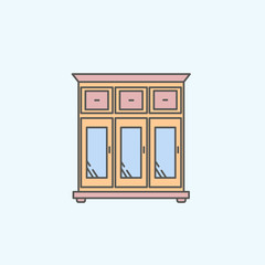 wardrobe icon on white background