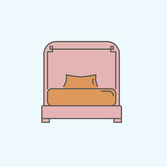 single bed icon on white background