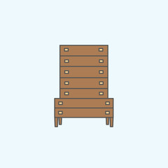 Chest of drawers icon on white background