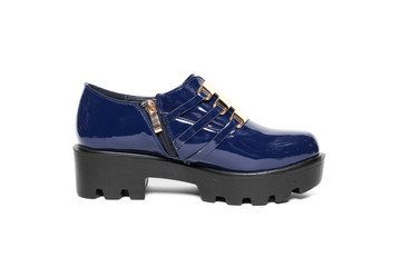 Stylish leather shoe in studio, autumn, spring isolated on white