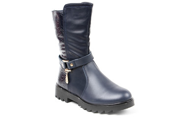 Stylish leather shoe in studio, autumn, spring isolated on white