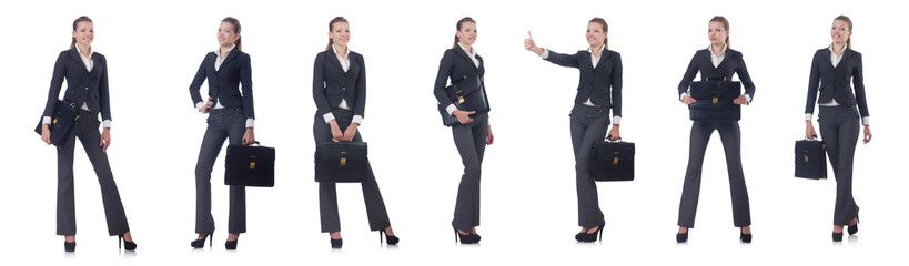 Businesswoman isolated on the white