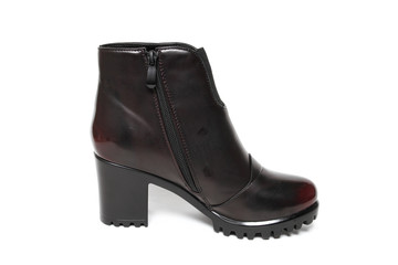 Stylish leather shoe in studio, autumn, spring isolated on white