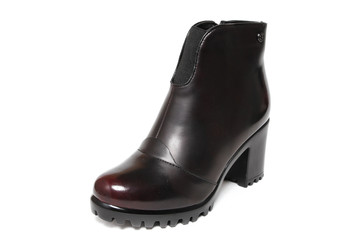 Stylish leather shoe in studio, autumn, spring isolated on white