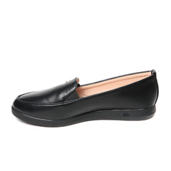 Stylish leather shoe in studio, autumn, spring isolated on white