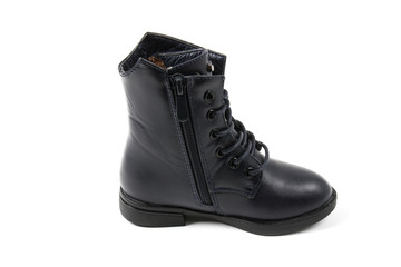 Stylish leather shoe in studio, autumn, spring isolated on white