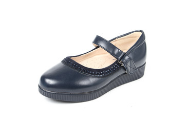 Stylish leather shoe in studio, autumn, spring isolated on white