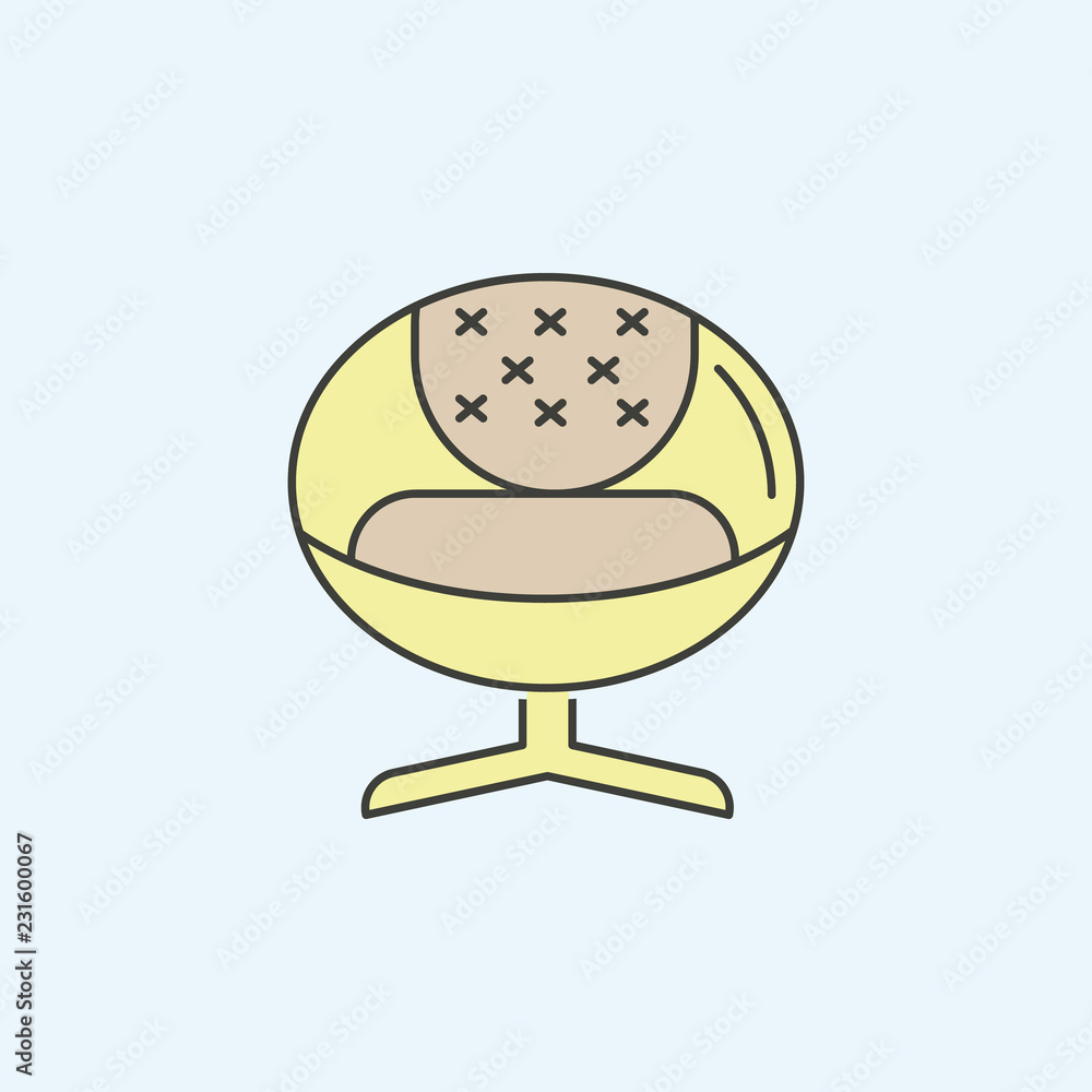 Poster egg chairs icon. element of house hold icon for mobile concept and web apps. colored egg chairs icon