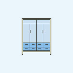 cupboard wardrobe icon. Element of house hold icon for mobile concept and web apps. Colored cupboard wardrobe icon can be used for web and mobile