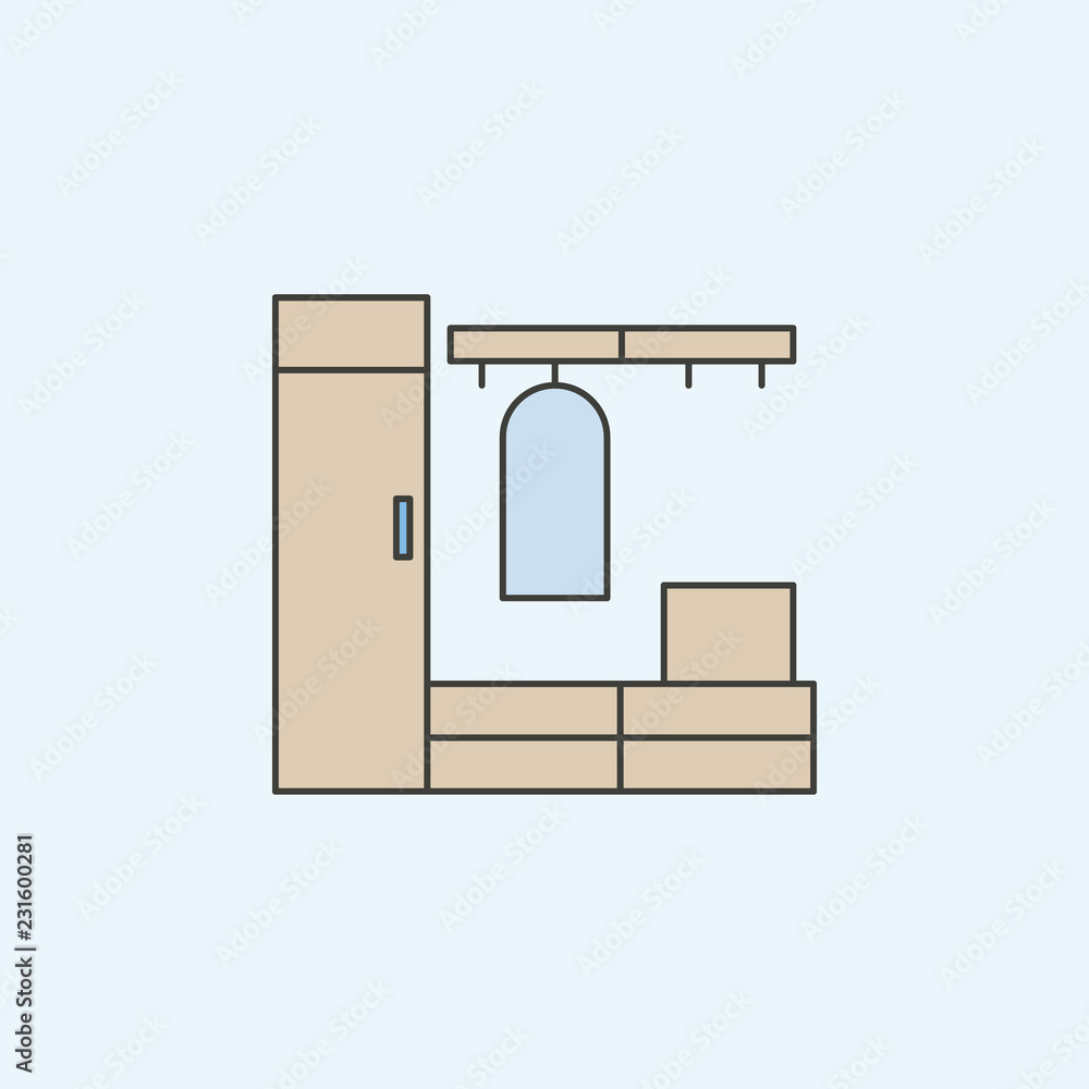 Aufkleber wardrobe line icon. element of house hold icon for mobile concept and web apps. colored wardrobe lin