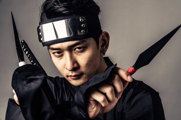 Japanese Ninja concept. Samurai. © metamorworks