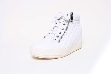 Women's demi-season shoes leather on white background