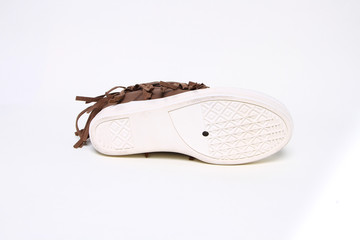 Women's demi-season shoes leather on white background