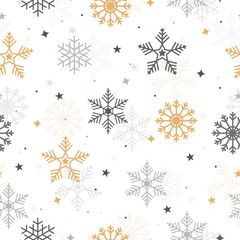 Christmas with snowflake seamless pattern isolated background. Greeting Card, Banner, Vector illustration