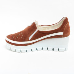 Women's demi-season shoes leather on white background