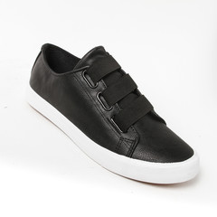 Man demi-season leather shoes on wthite