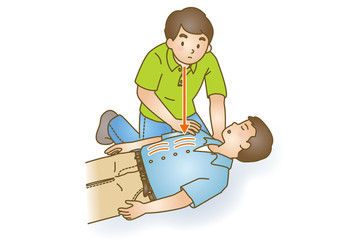 応急手当イラスト72：救急蘇生法