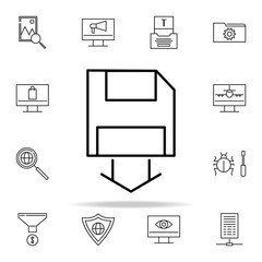 saving diskette data icon. seo and online marketing icons universal set for web and mobile