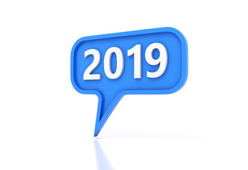 New Year 2019 Creative Design Concept - 3D Rendered Image