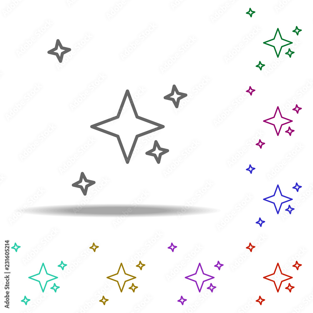 Poster stars icon. elements of cartooning space in multi color style icons. simple icon for websites, web d