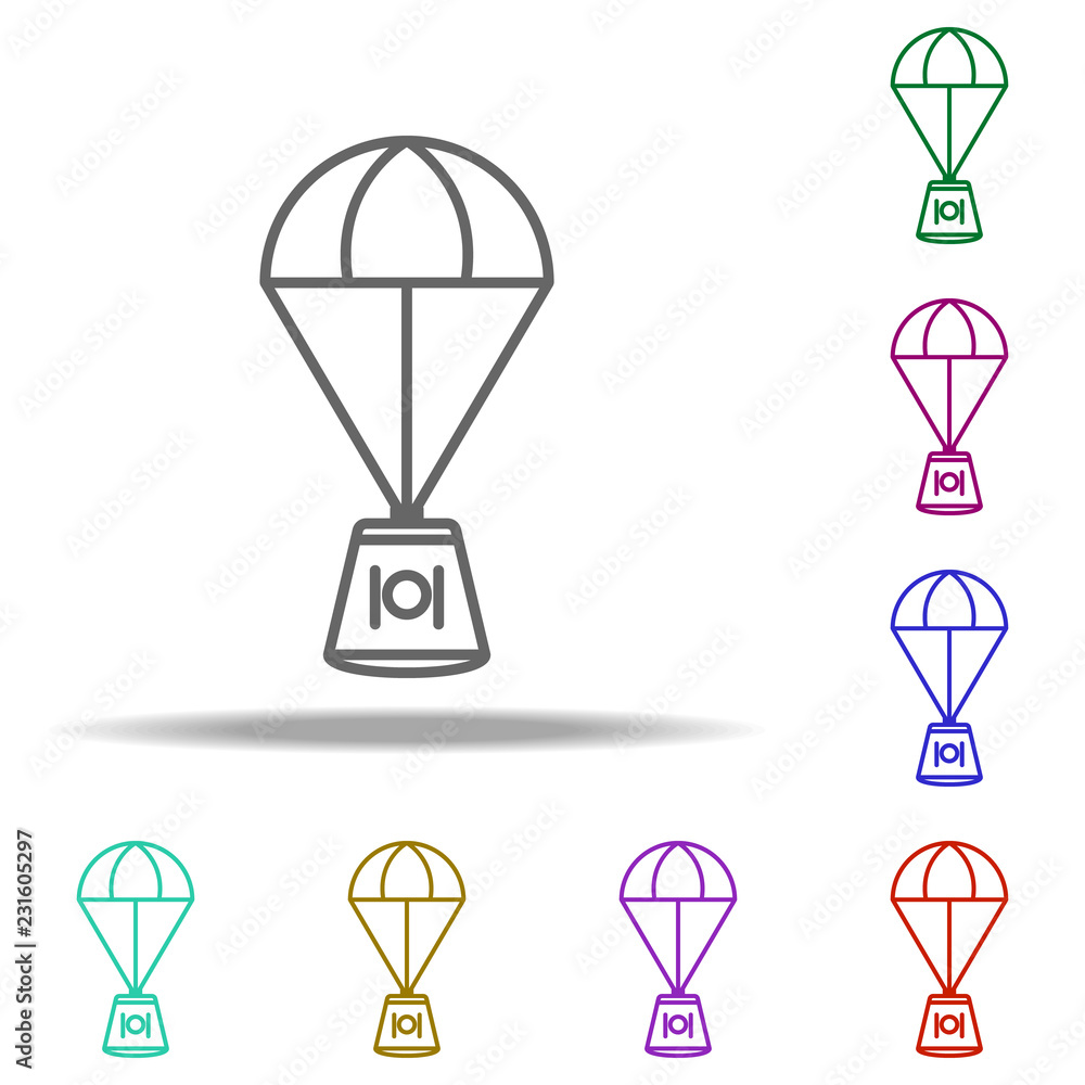Poster space capsule icon. elements of cartooning space in multi color style icons. simple icon for website