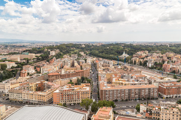 Fototapeta na wymiar Top view of Vatican city from rooftop of St. Peter
