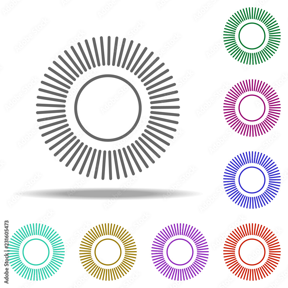 Poster the sun icon. elements of cartooning space in multi color style icons. simple icon for websites, web