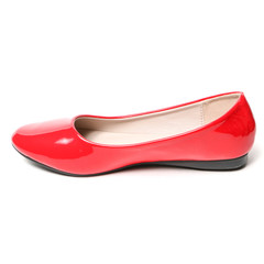 Women's flats shoes leather isolated on white background
