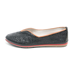 Women's flats shoes leather isolated on white background